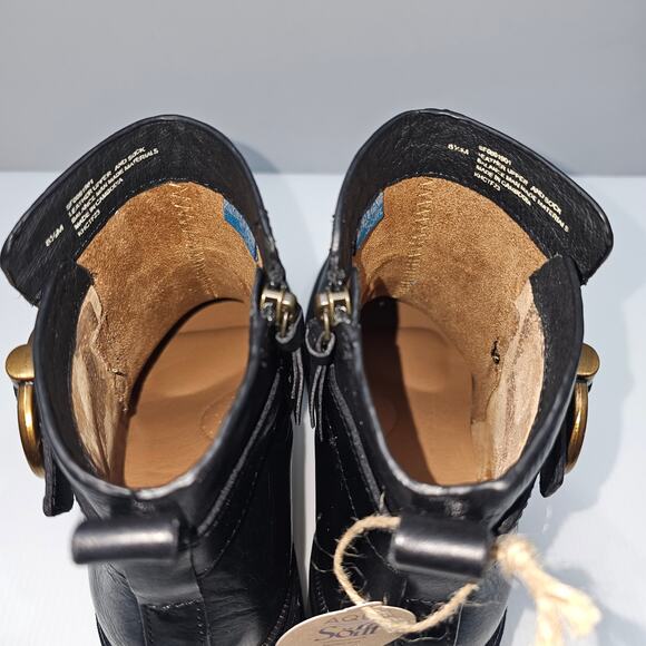 Sofft Jenine Ankle Bootie Womens 8.5 Black Leather Moto Lug Sole Block Heel - Picture 10 of 16